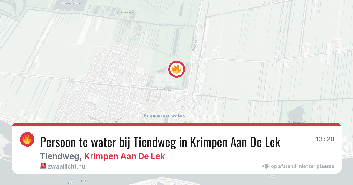 Persoon te water bij Tiendweg in Krimpen Aan De Lek — 23 mei 2026
