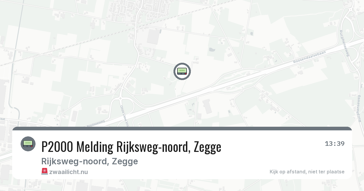 P2000 Melding Rijksweg-noord, Zegge — 6 mei 2026