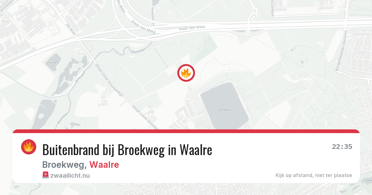 Buitenbrand bij Broekweg in Waalre — 16 jul 2026