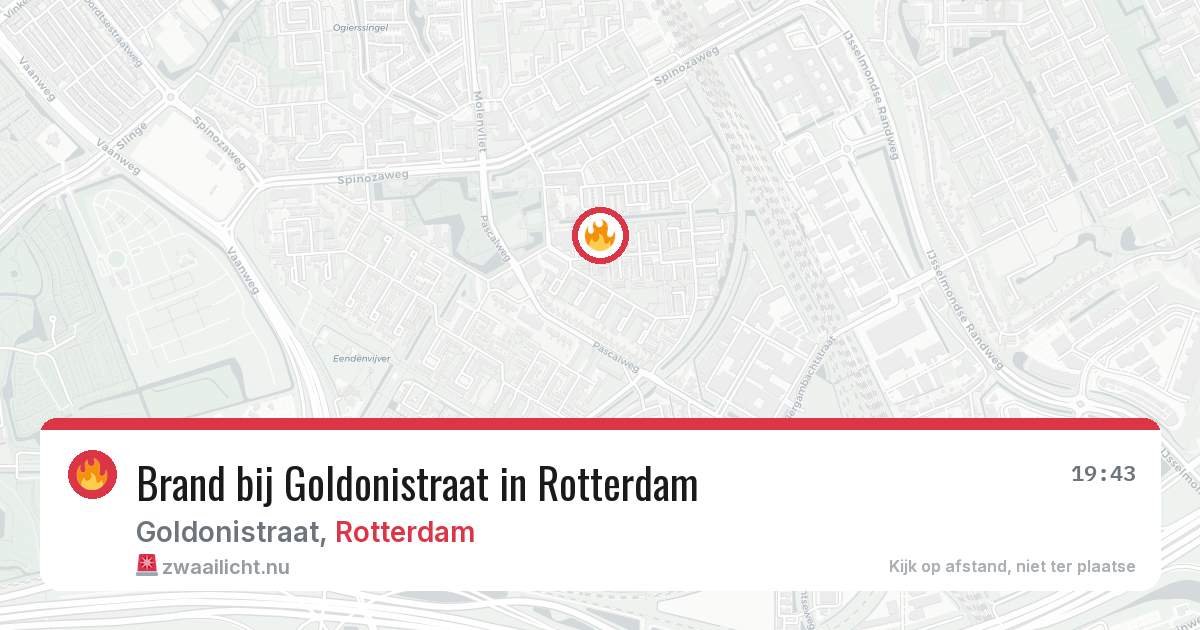 Brand bij Goldonistraat in Rotterdam — 24 jul 2026