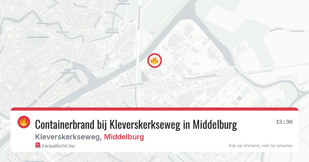 Containerbrand bij Kleverskerkseweg in Middelburg — 10 jul 2026