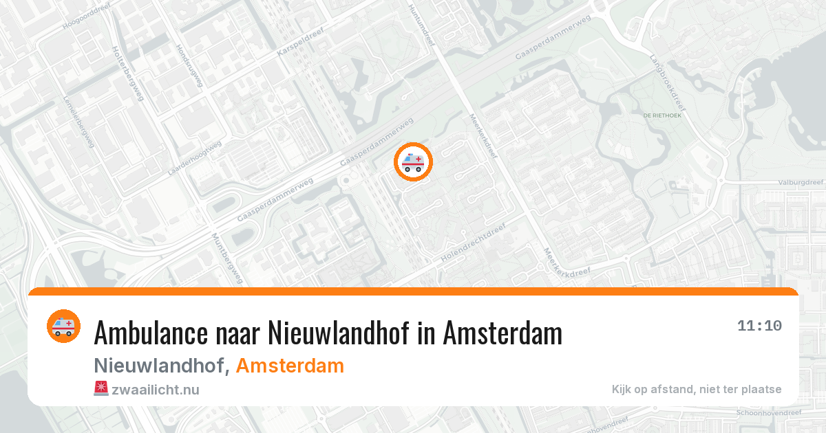 Ambulance naar Nieuwlandhof in Amsterdam — 9 mei 2026