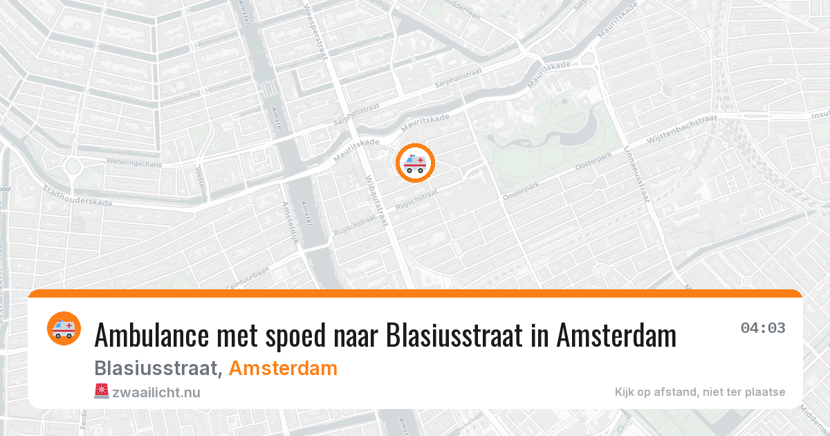 Ambulance met spoed naar Blasiusstraat in Amsterdam — 19 mei 2026