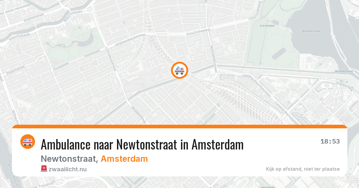 Ambulance naar Newtonstraat in Amsterdam — 26 jul 2026