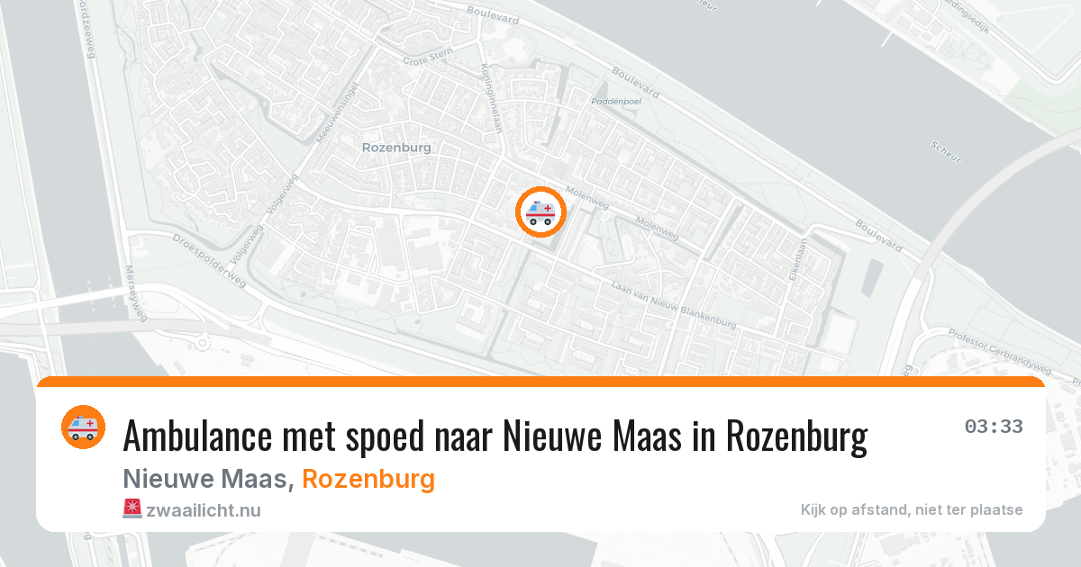 Ambulance met spoed naar Nieuwe Maas in Rozenburg — 20 jul 2026