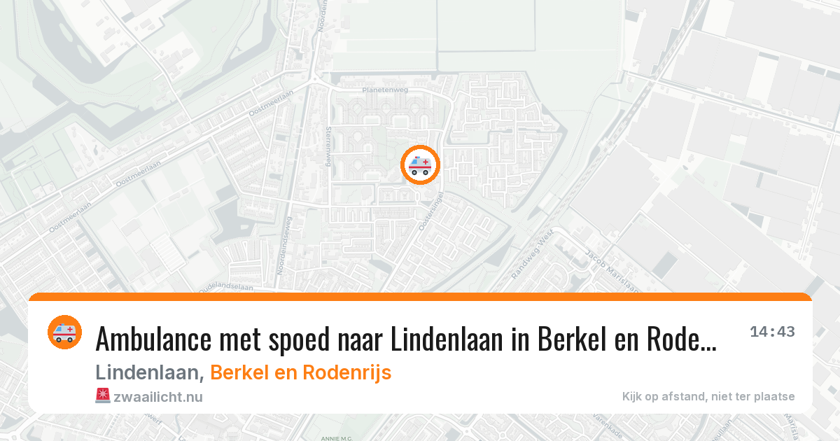 Ambulance met spoed naar Lindenlaan in Berkel en Rodenrijs — 9 mei 2026