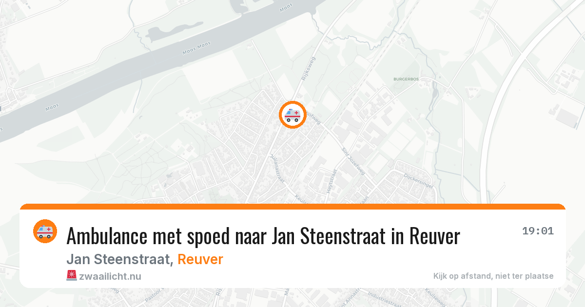 Ambulance met spoed naar Jan Steenstraat in Reuver — 25 jul 2026