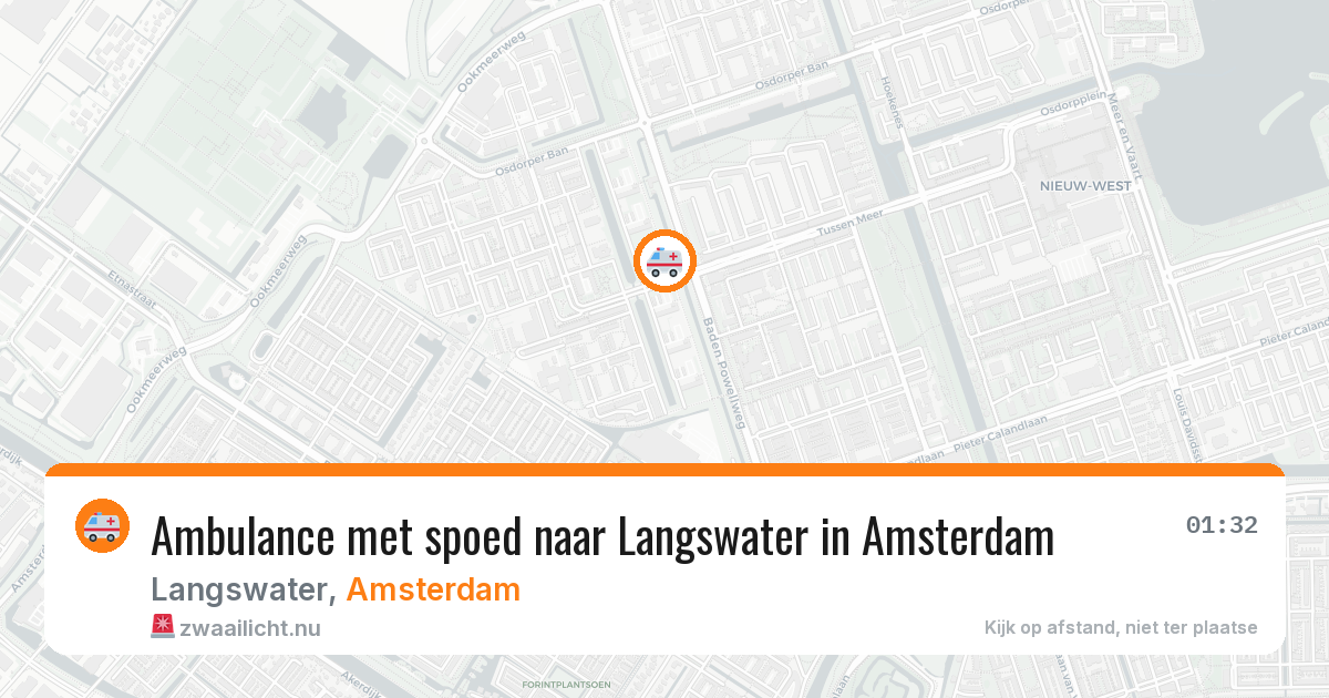 Ambulance met spoed naar Langswater in Amsterdam — 31 mei 2026