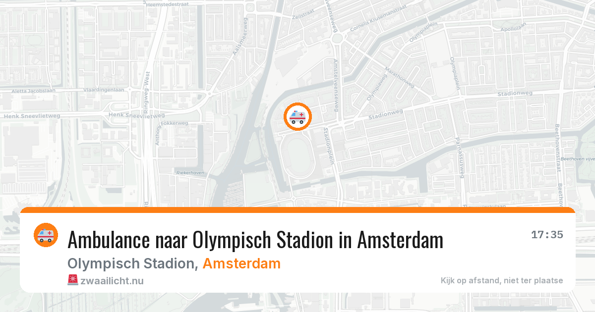 Ambulance naar Olympisch Stadion in Amsterdam — 14 mei 2026