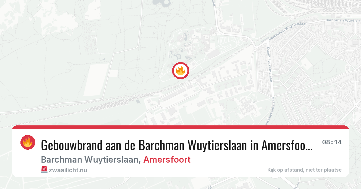 Gebouwbrand aan de Barchman Wuytierslaan in Amersfoort — 15 jul 2026