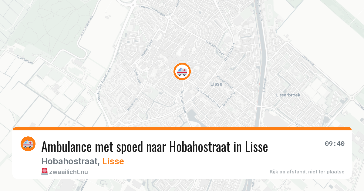Ambulance met spoed naar Hobahostraat in Lisse — 20 jul 2026