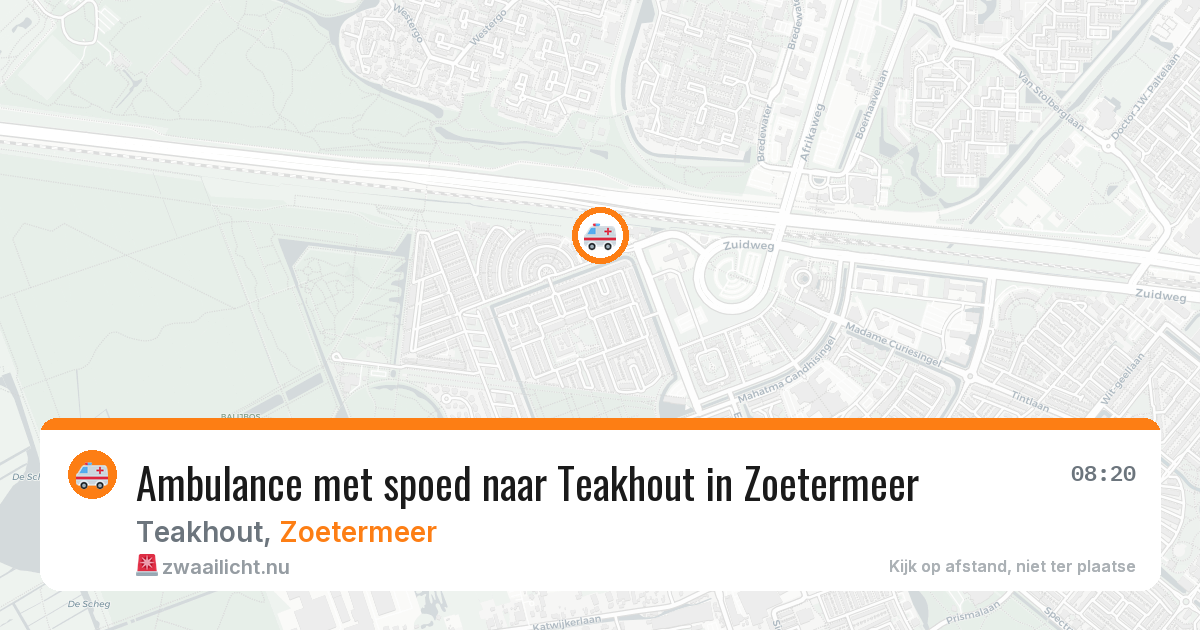 Ambulance met spoed naar Teakhout in Zoetermeer — 20 jul 2026