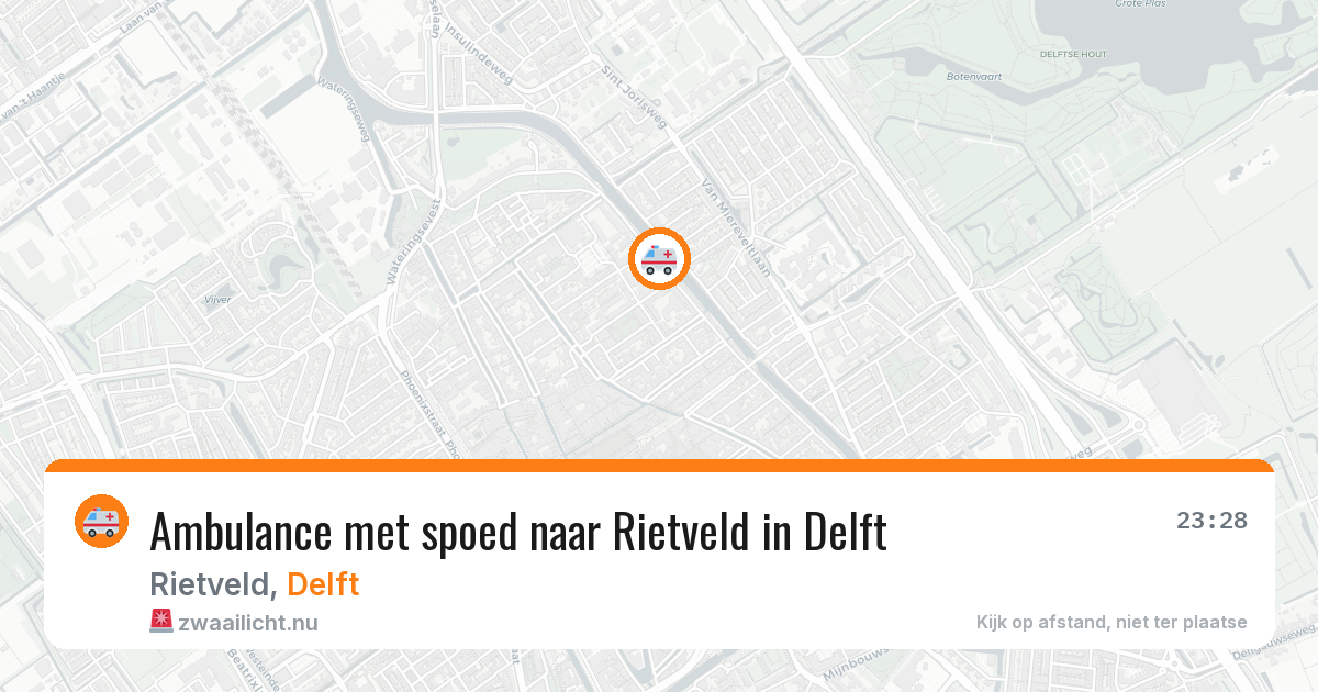 Ambulance met spoed naar Rietveld in Delft — 22 mrt 2026