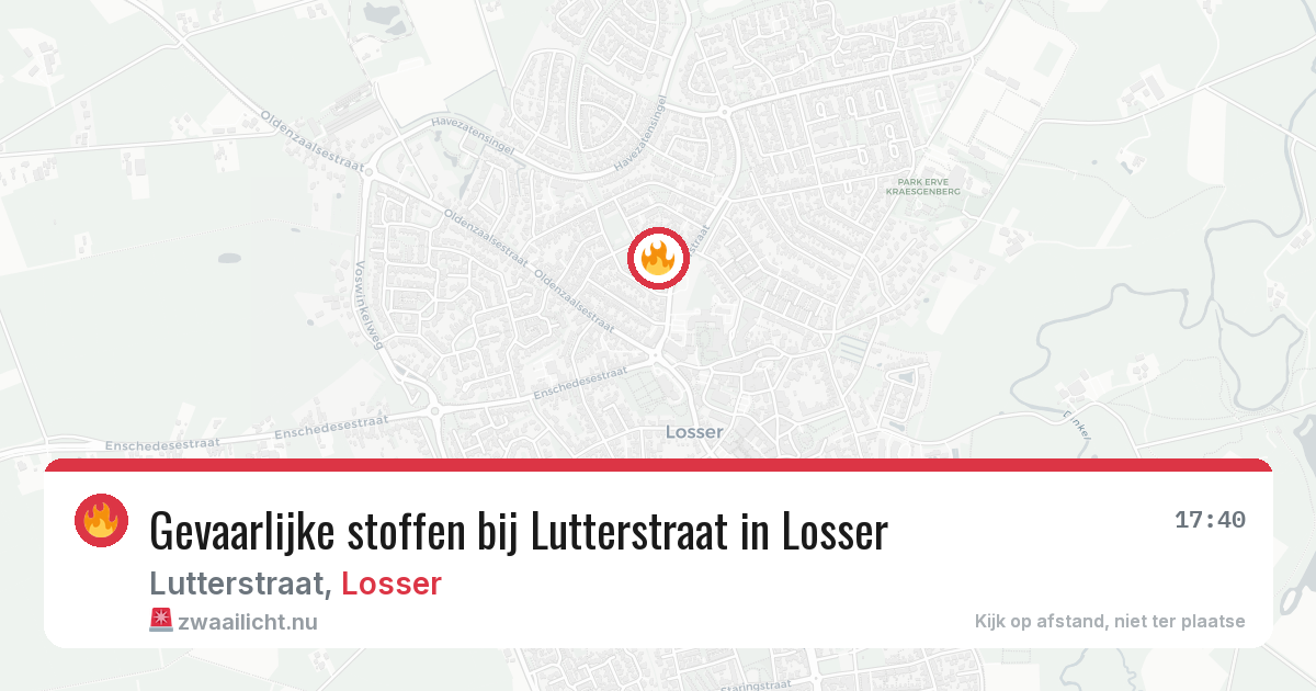 Gevaarlijke stoffen bij Lutterstraat in Losser — 15 jul 2026