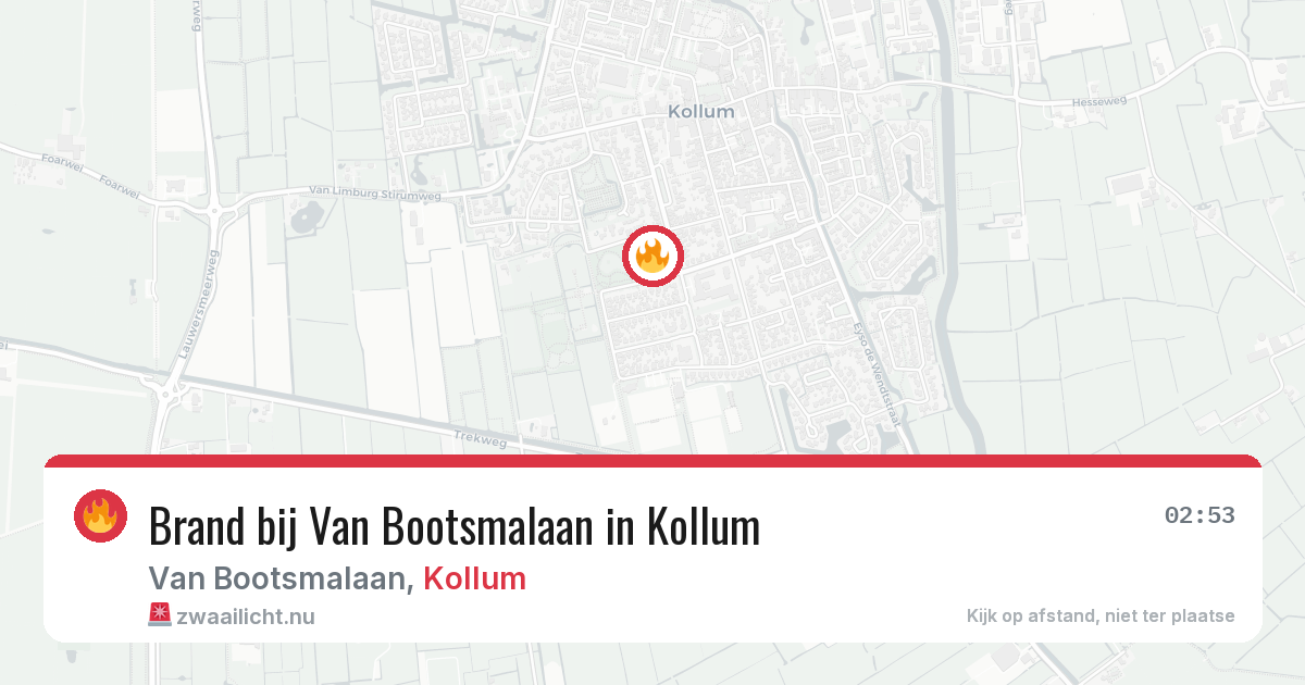Brand bij Van Bootsmalaan in Kollum — 8 mei 2026