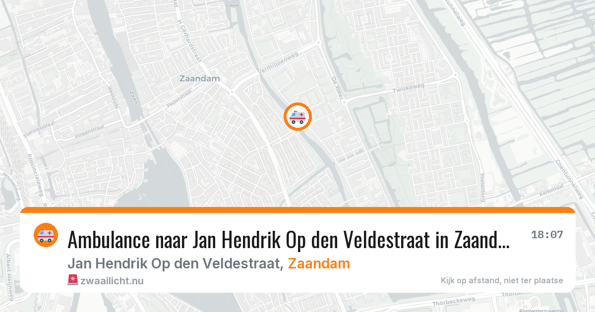 Ambulance naar Jan Hendrik Op den Veldestraat in Zaandam — 13 jul 2026