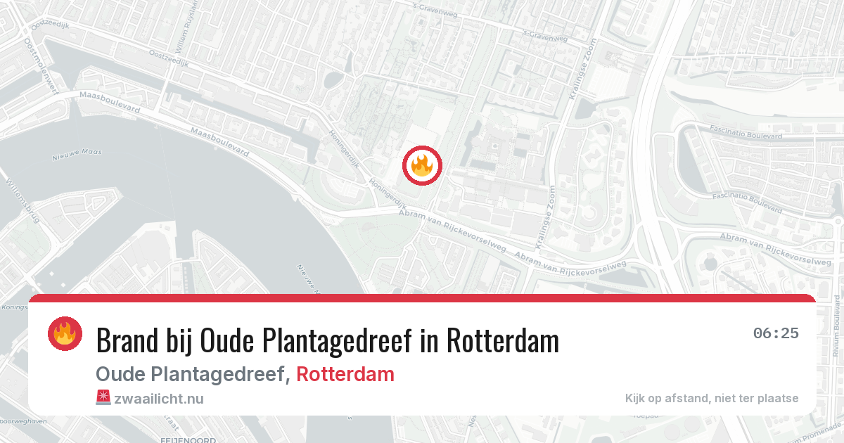 Brand bij Oude Plantagedreef in Rotterdam — 20 jul 2026