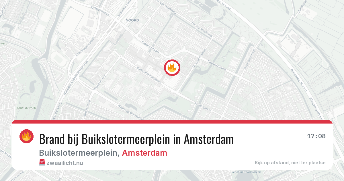 Brand bij Buikslotermeerplein in Amsterdam — 16 jul 2026