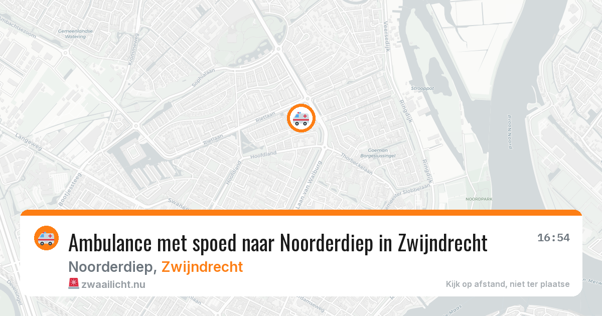 Ambulance met spoed naar Noorderdiep in Zwijndrecht — 25 jul 2026