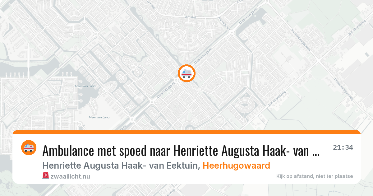Ambulance met spoed naar Henriette Augusta Haak- van Eektuin in Heerhugowaard — 25 jul 2026