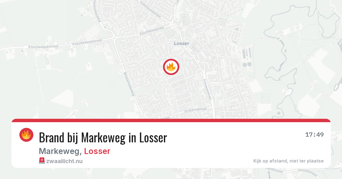 Brand bij Markeweg in Losser — 26 jul 2026