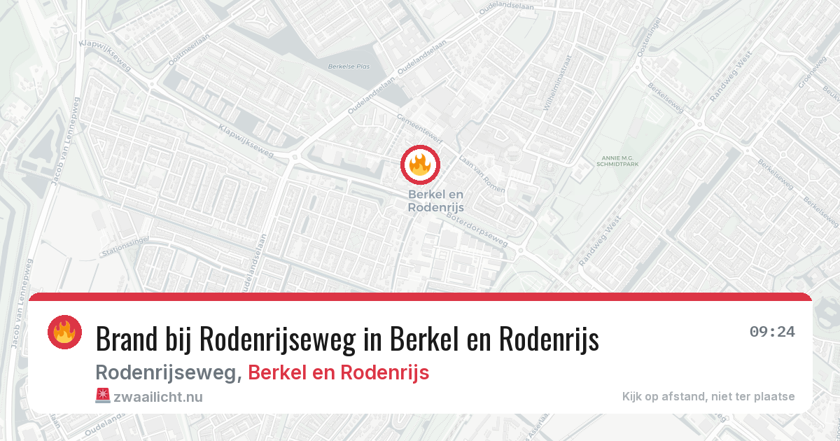 Brand bij Rodenrijseweg in Berkel en Rodenrijs — 26 jul 2026