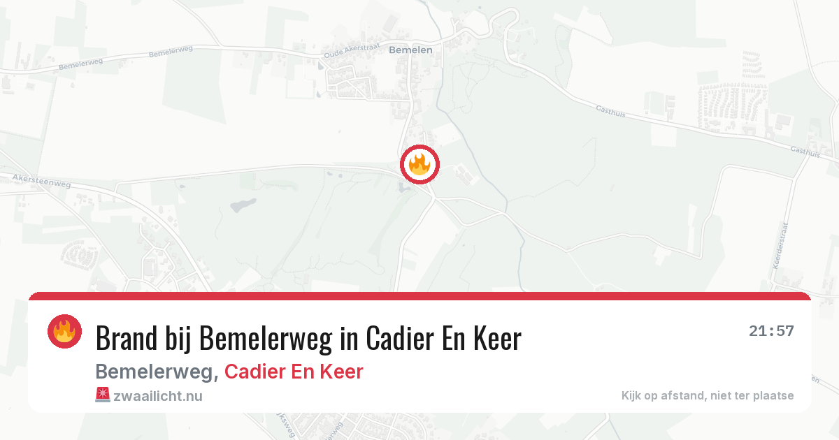 Brand bij Bemelerweg in Cadier En Keer — 29 jun 2026