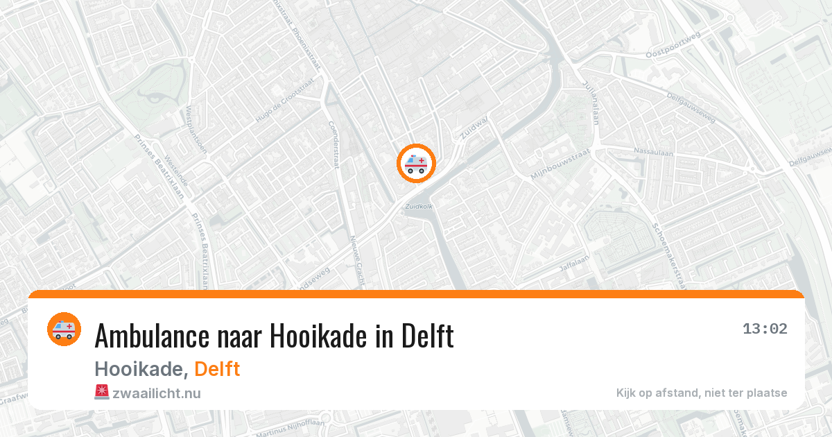 Ambulance naar Hooikade in Delft — 16 jul 2026