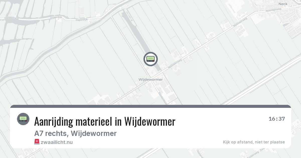 Aanrijding materieel in Wijdewormer — 11 feb 2026