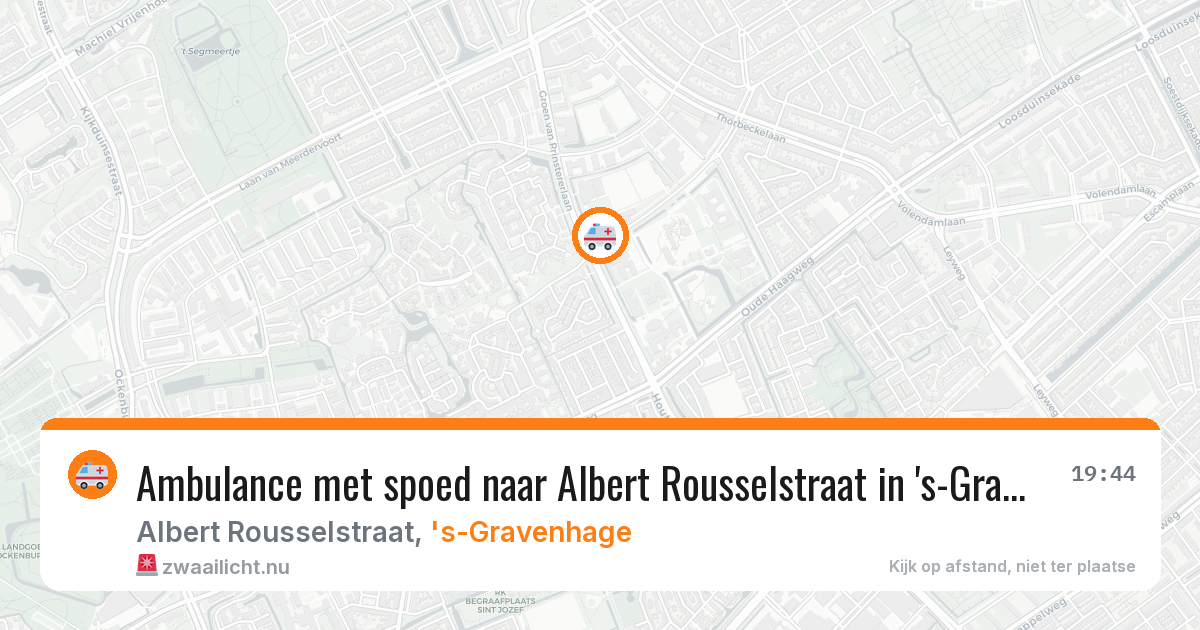 Ambulance met spoed naar Albert Rousselstraat in 's-Gravenhage — 17 mei 2026