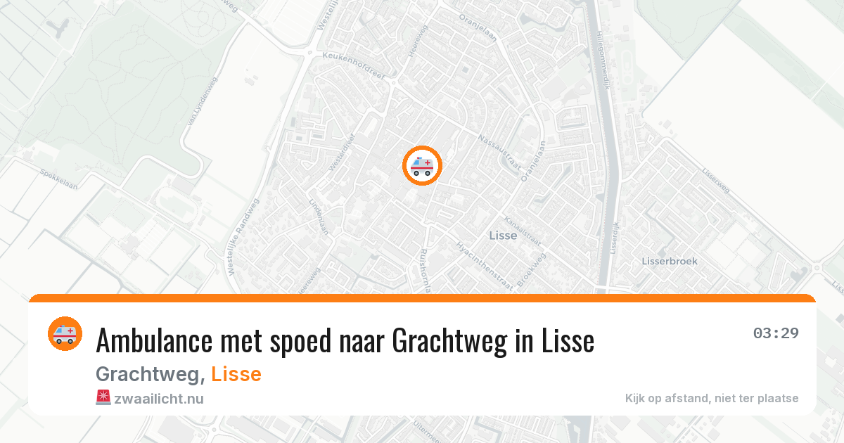 Ambulance met spoed naar Grachtweg in Lisse — 26 jul 2026