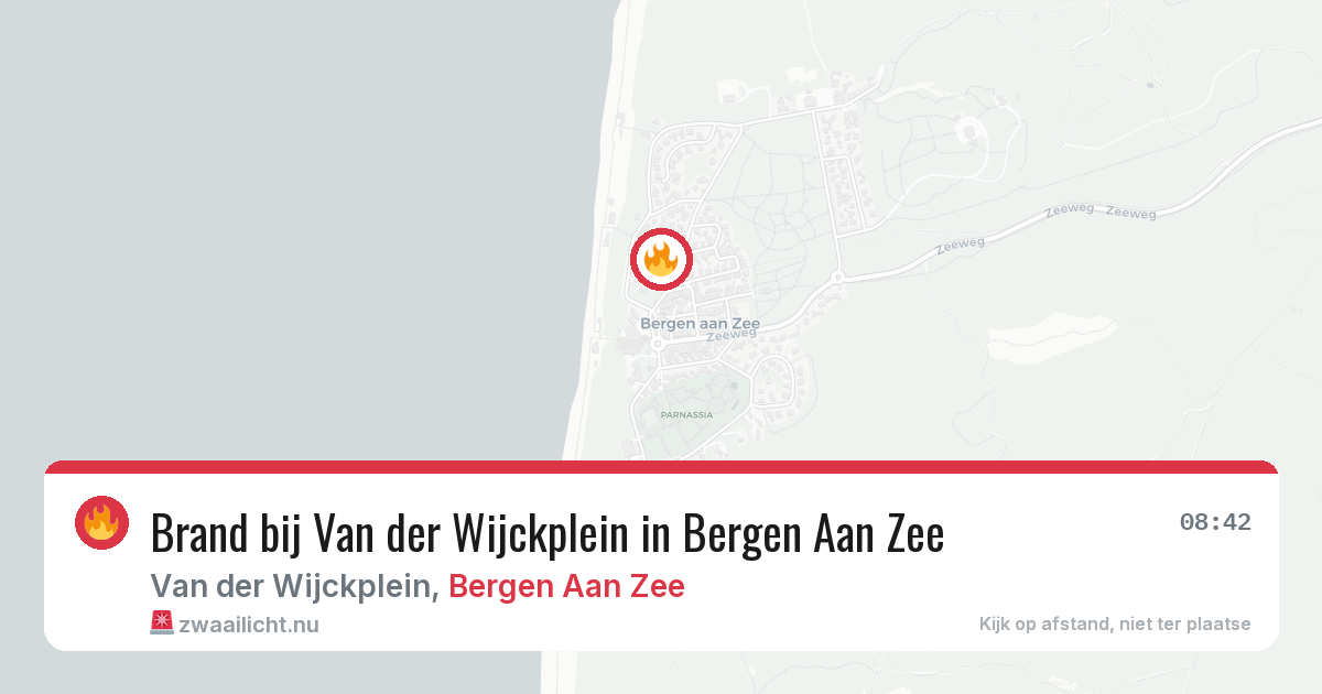 Brand bij Van der Wijckplein in Bergen Aan Zee — 1 mei 2026