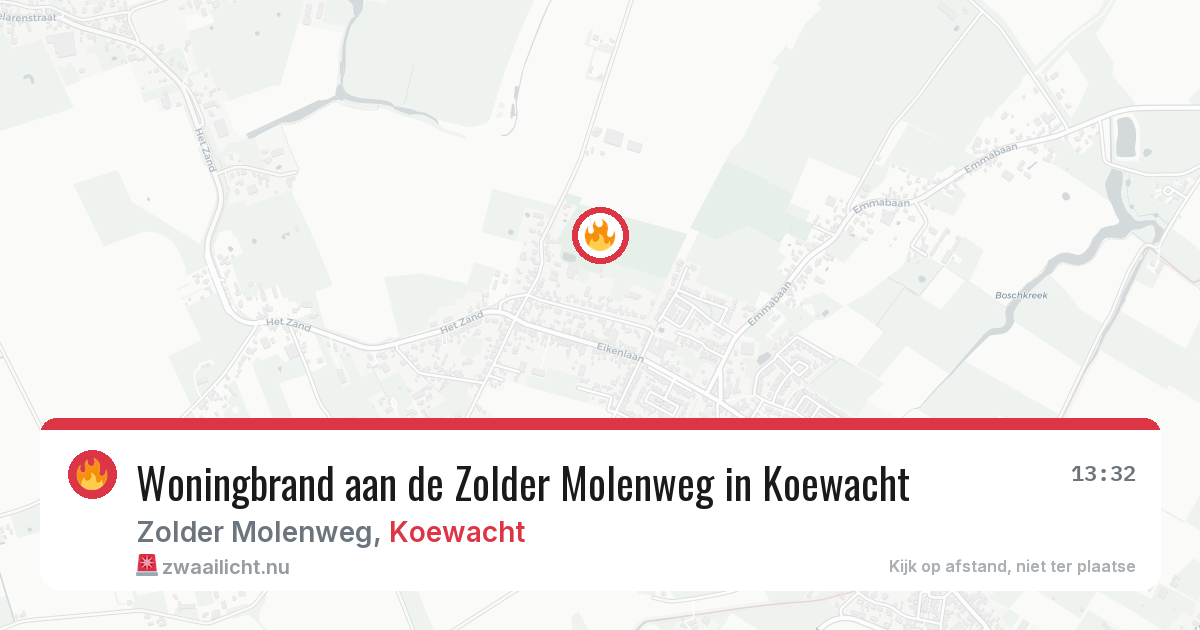 Woningbrand aan de Zolder Molenweg in Koewacht — 11 feb 2026