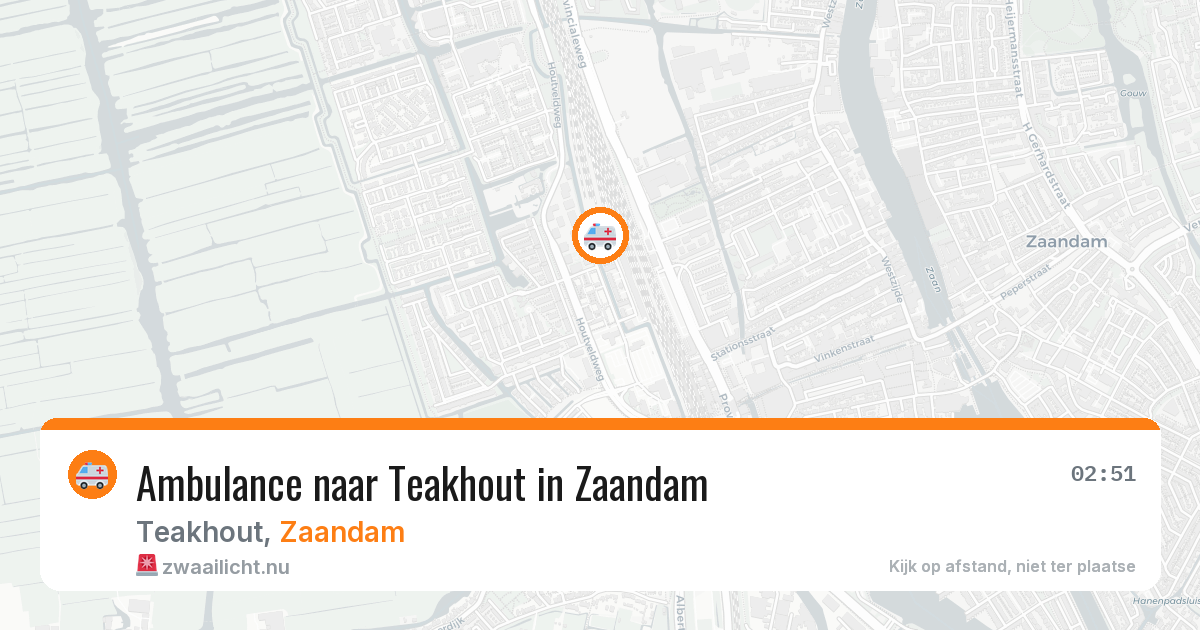 Ambulance naar Teakhout in Zaandam — 27 jul 2026