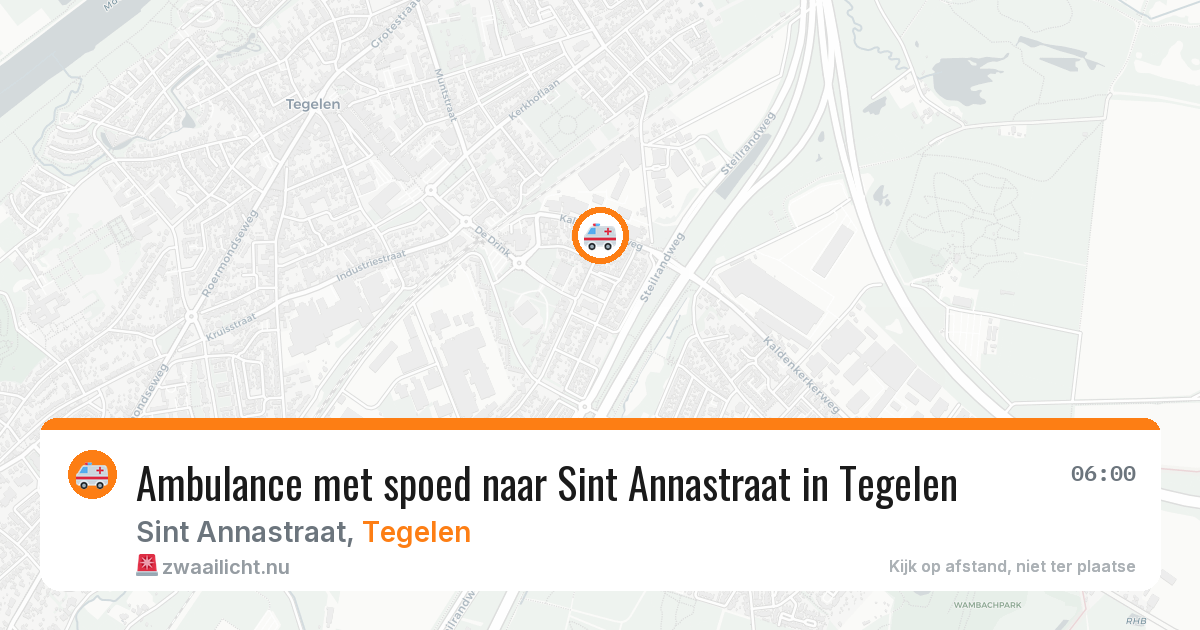 Ambulance met spoed naar Sint Annastraat in Tegelen — 26 jul 2026