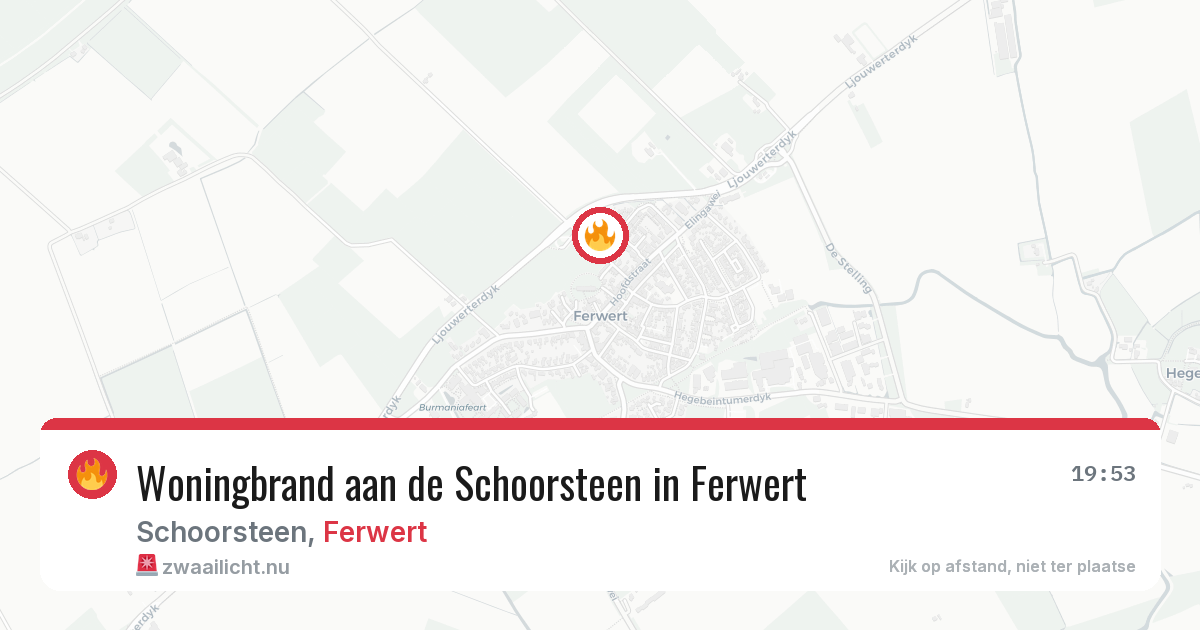 Woningbrand aan de Schoorsteen in Ferwert — 12 mrt 2026