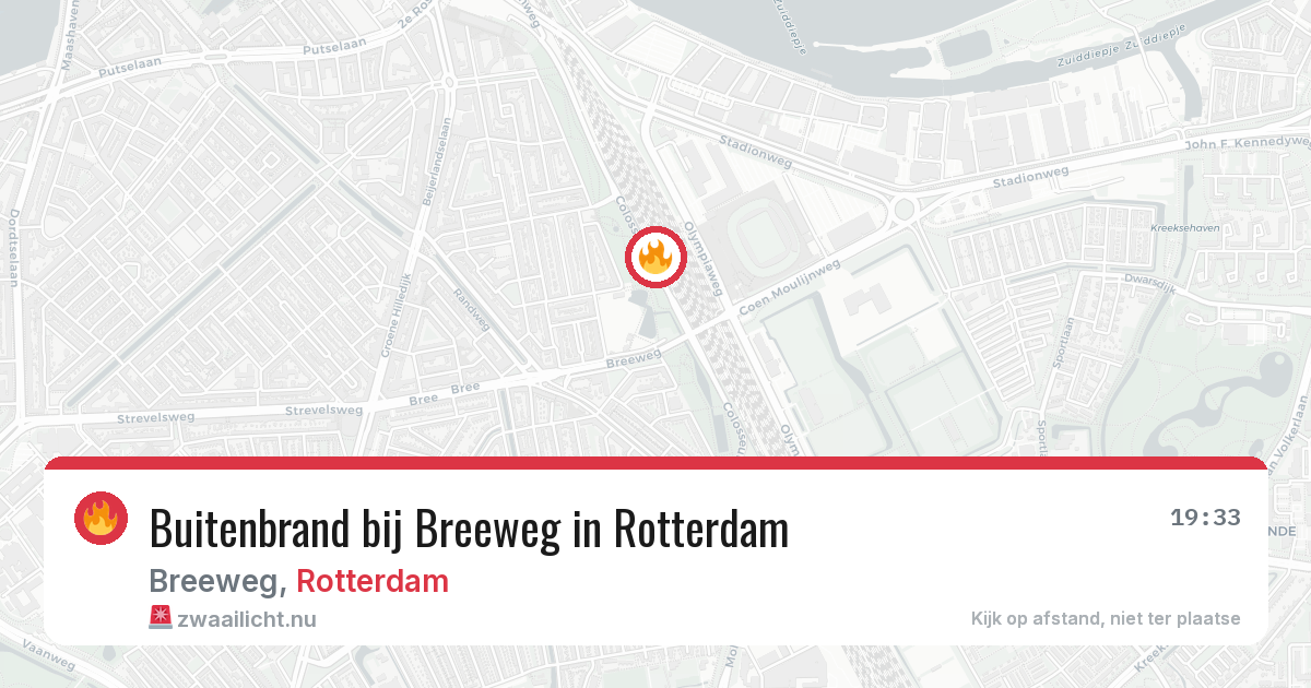Buitenbrand bij Breeweg in Rotterdam — 22 mrt 2026