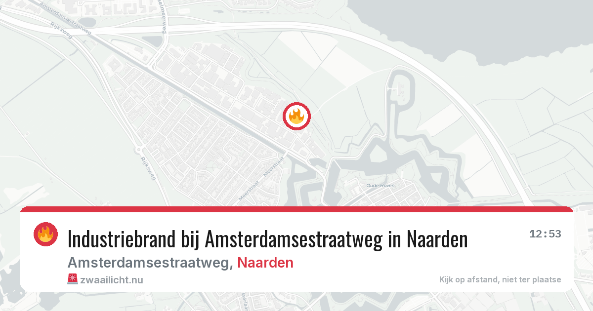Industriebrand bij Amsterdamsestraatweg in Naarden — 24 jul 2026