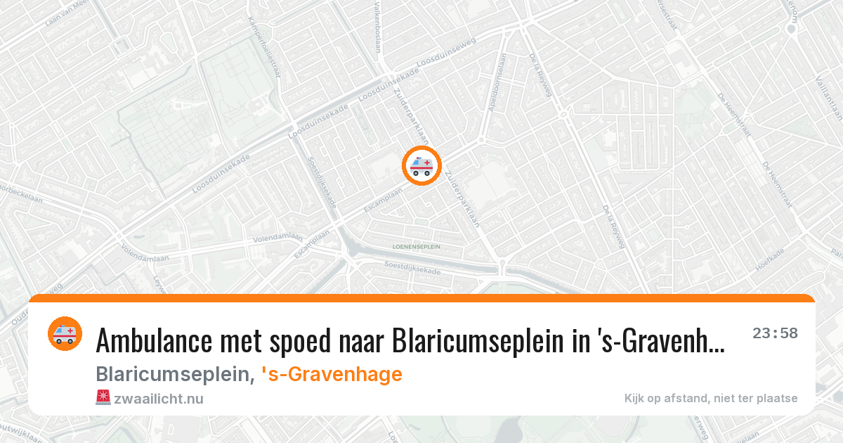 Ambulance met spoed naar Blaricumseplein in 's-Gravenhage — 12 jul 2026