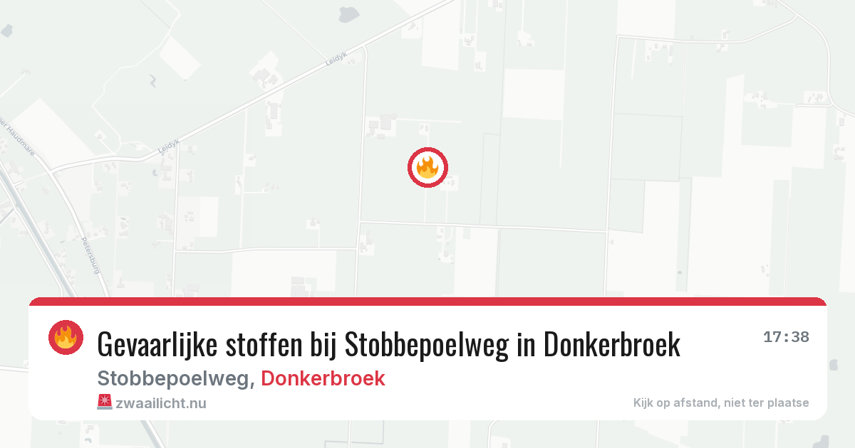Gevaarlijke stoffen bij Stobbepoelweg in Donkerbroek — 17 mei 2026