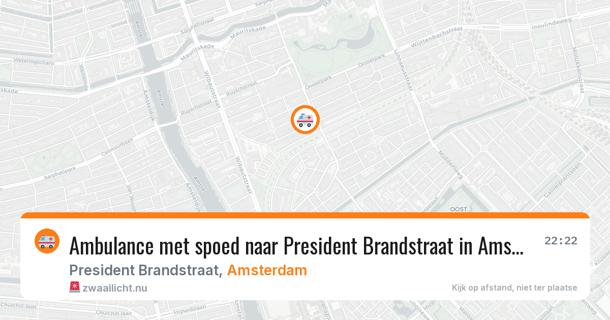 Ambulance met spoed naar President Brandstraat in Amsterdam — 29 mei 2026