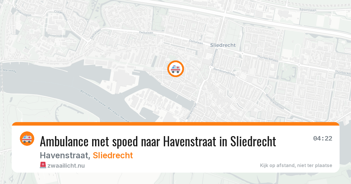 Ambulance met spoed naar Havenstraat in Sliedrecht — 19 jul 2026