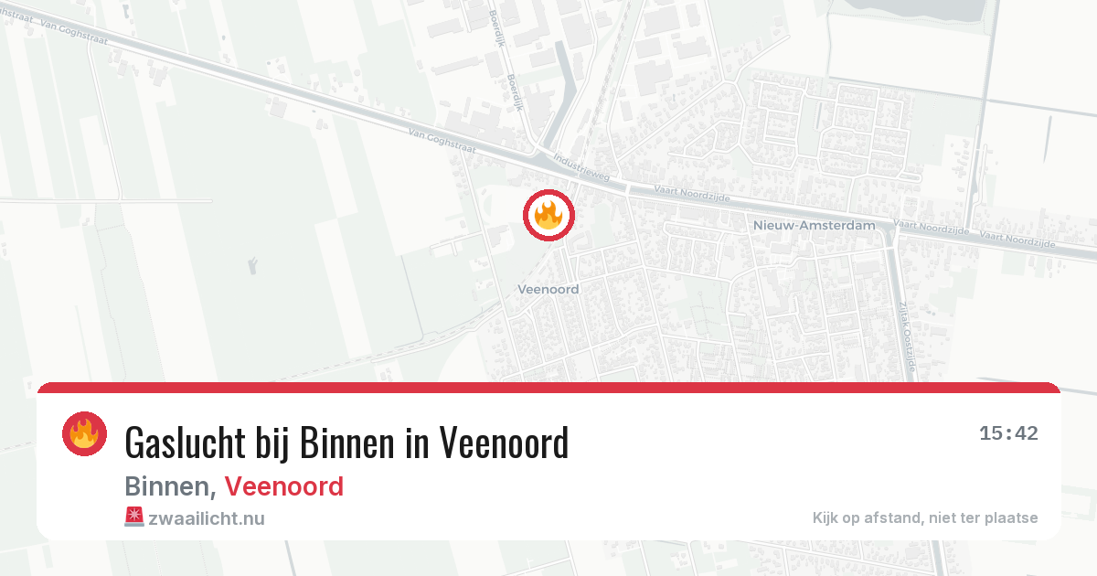 Gaslucht bij Binnen in Veenoord — 25 jul 2026