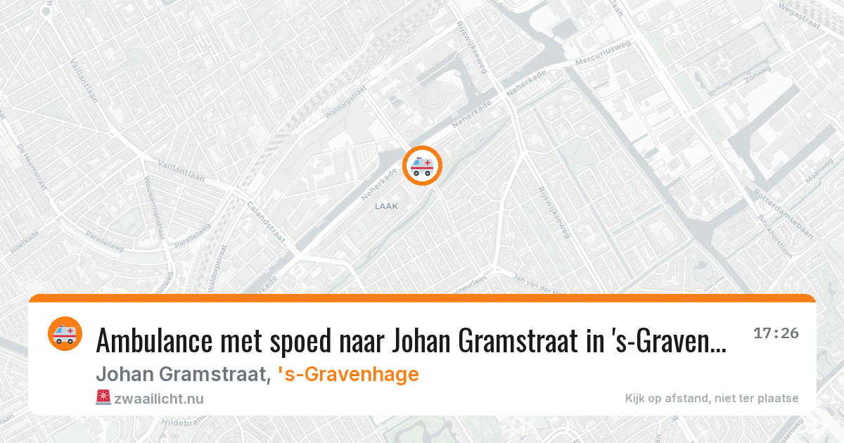 Ambulance met spoed naar Johan Gramstraat in 's-Gravenhage — 17 jul 2026