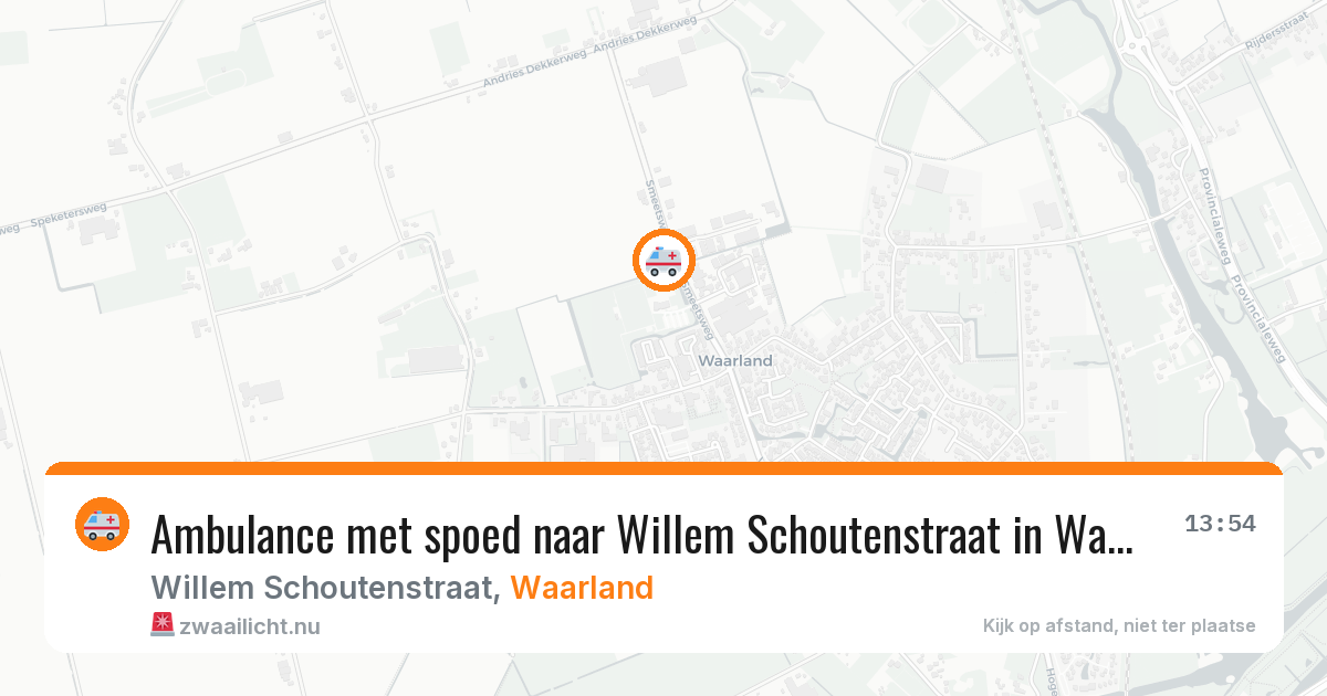 Ambulance met spoed naar Willem Schoutenstraat in Waarland — 17 jul 2026