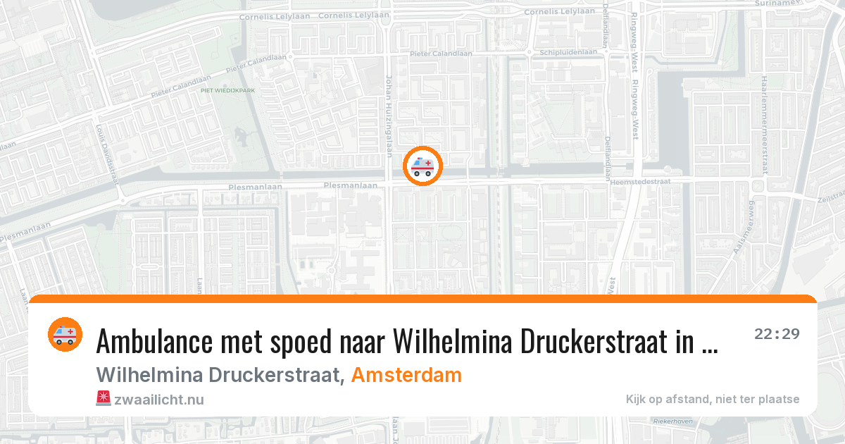 Ambulance met spoed naar Wilhelmina Druckerstraat in Amsterdam — 23 jul 2026