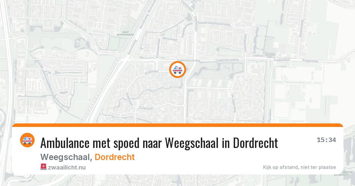 Ambulance met spoed naar Weegschaal in Dordrecht — 16 jul 2026