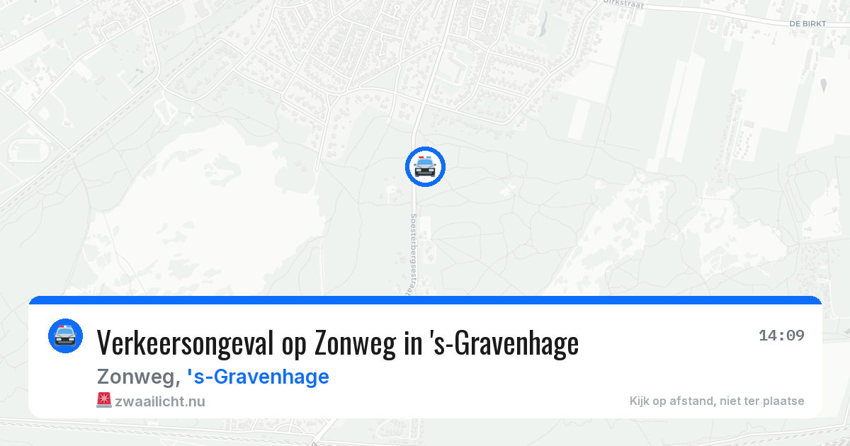 Verkeersongeval op Zonweg in 's-Gravenhage — 14 mrt 2026