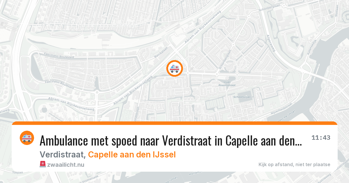 Ambulance met spoed naar Verdistraat in Capelle aan den IJssel — 19 jul 2026