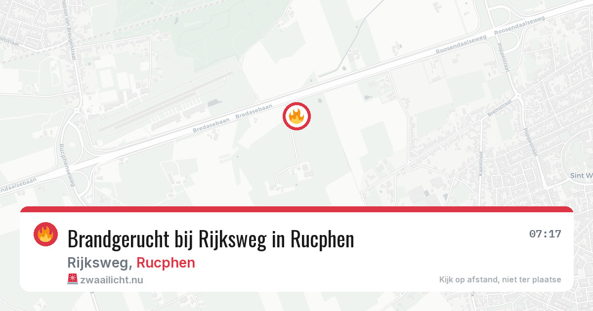 Brandgerucht bij Rijksweg in Rucphen — 25 mei 2026